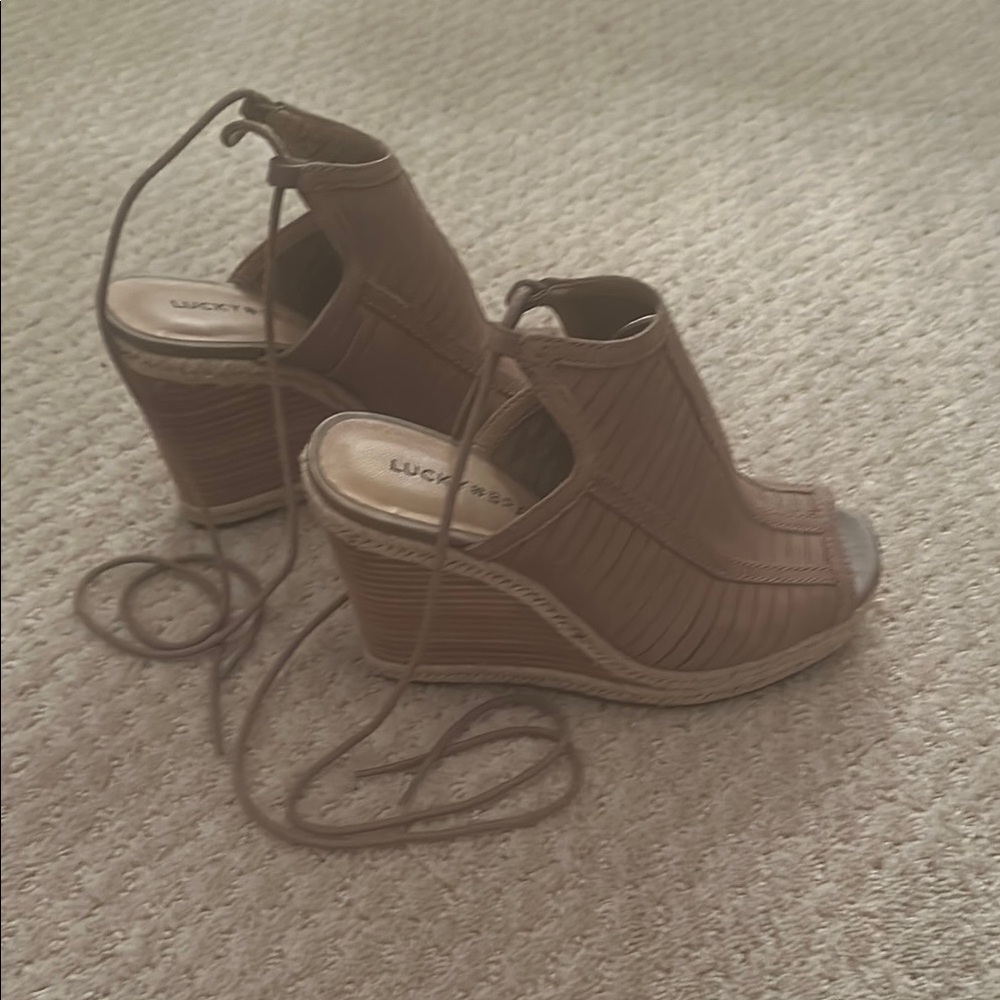 Lucky Brand Wedge Shoes With Lace-up Ankles